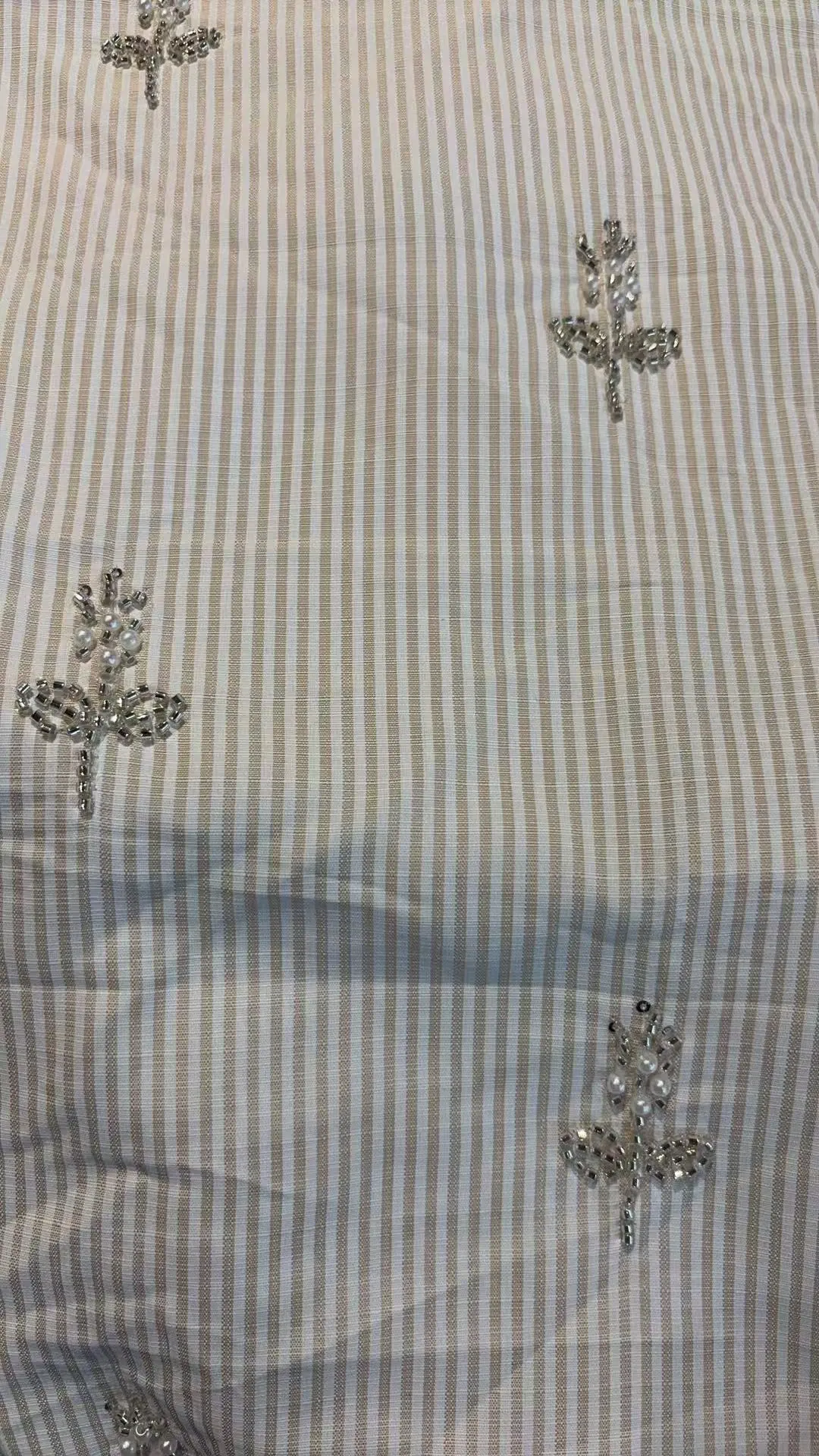 NIUNIU TEXTILE 全涤条纹绣花 100%T