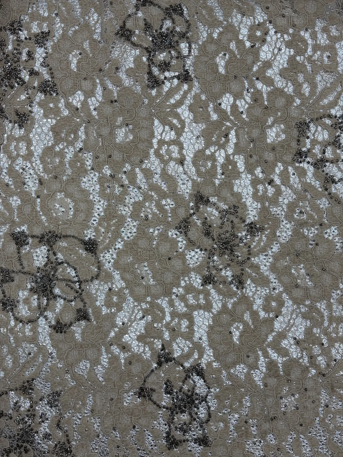 NIUNIU TEXTILE 全涤钉珠蕾丝绣花 100%T