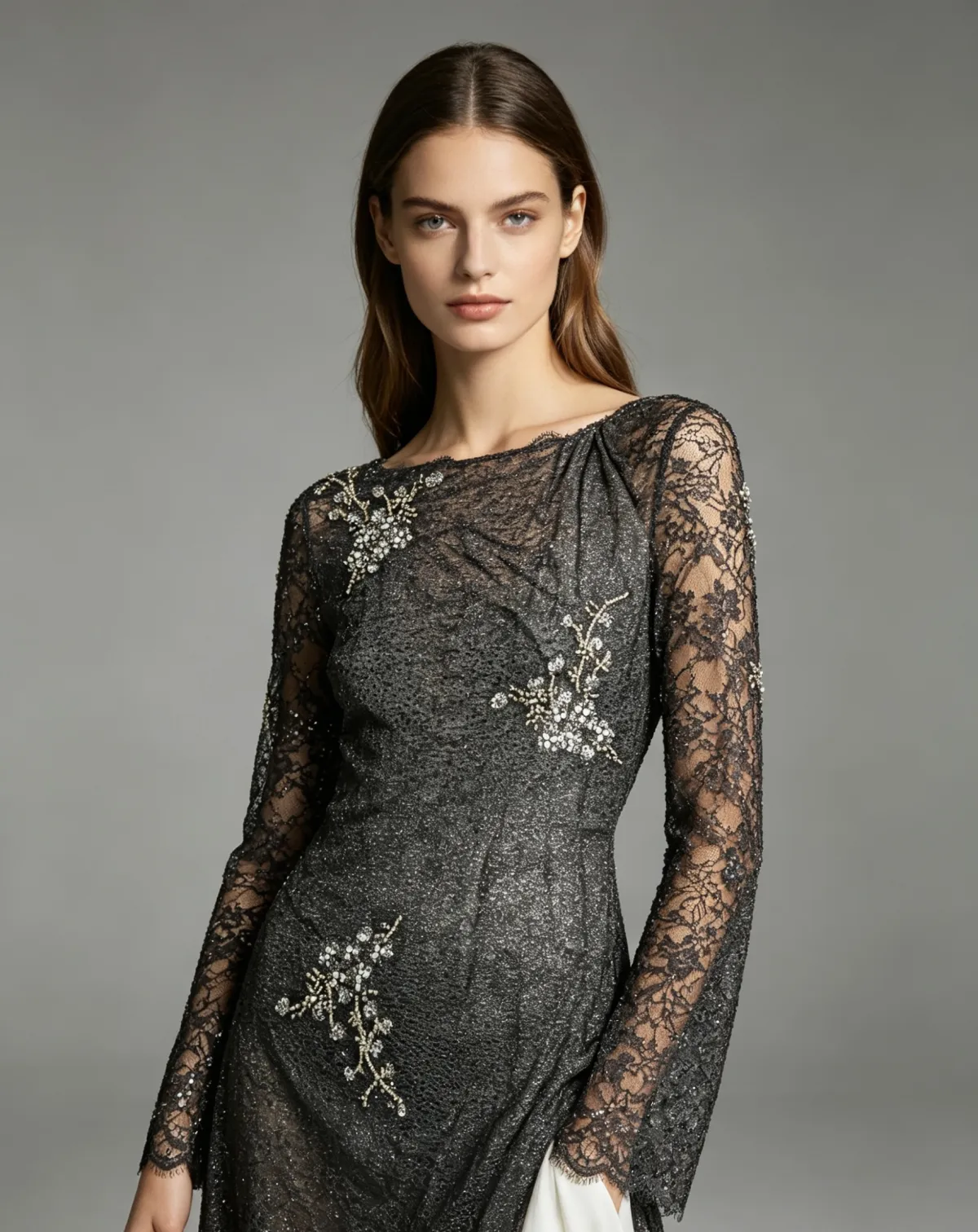 NIUNIU TEXTILE 全涤黑色绣花 100%T