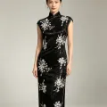 黑色珠绣丝绒 图1