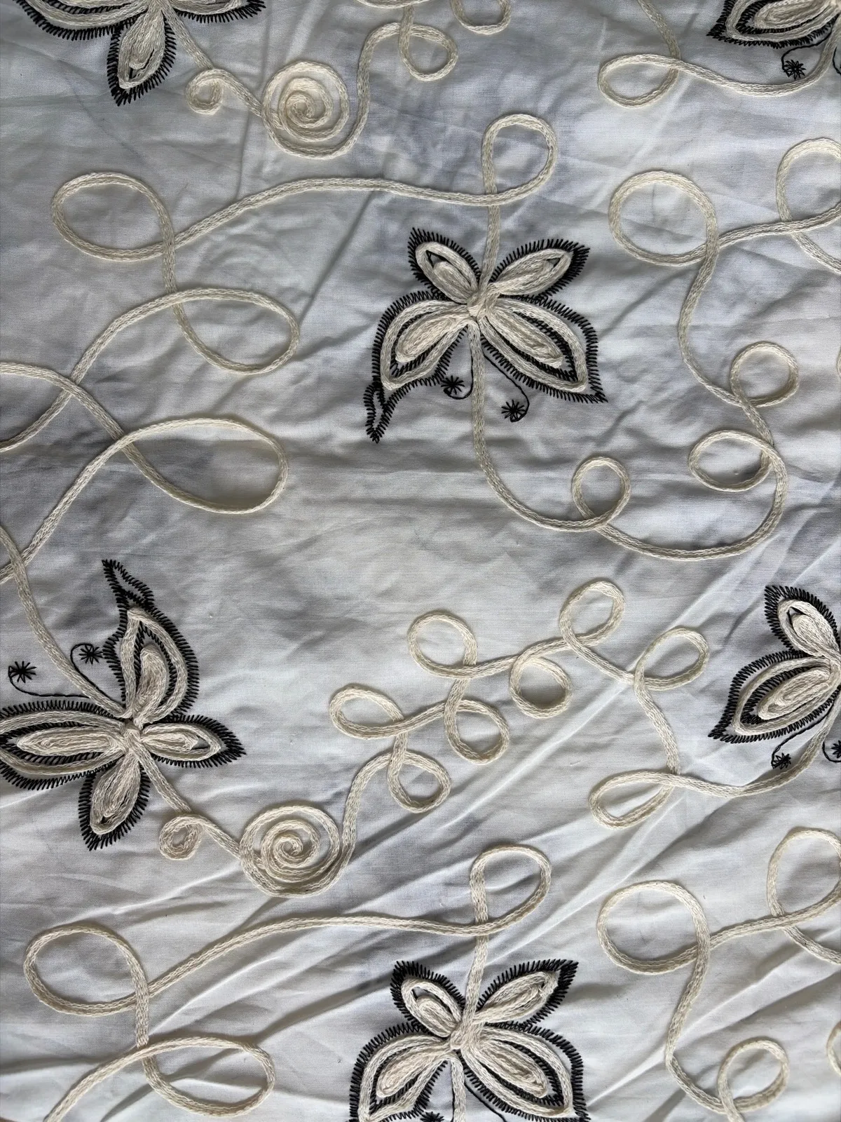 绍兴市星承纺织品有限公司 绳绣 底布100%C绣花C+P