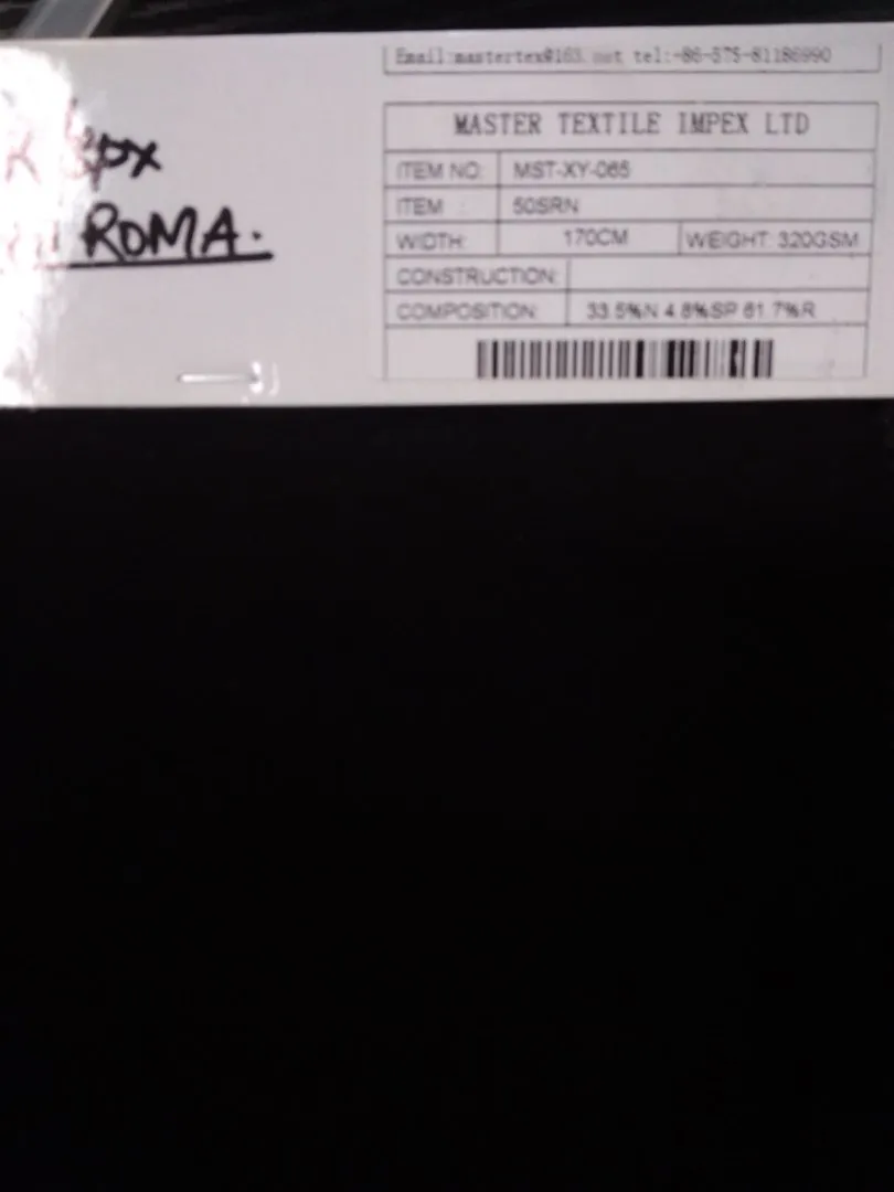 MASTER TEXTILE IMPEX LIMITED 50S RN 33, 5%N 4, 8%SP 61, 7%R
