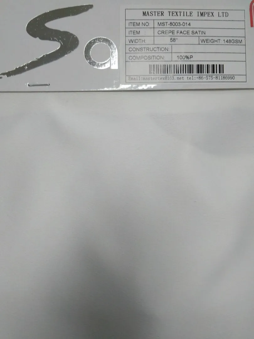 MASTER TEXTILE IMPEX LIMITED CREPE FACE SATIN 100%P