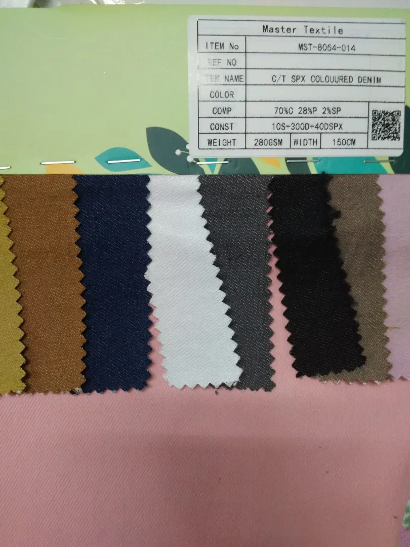 MASTER TEXTILE IMPEX LIMITED C/T SPX COLOUURED DENIM 70%C 28%P 2%SP