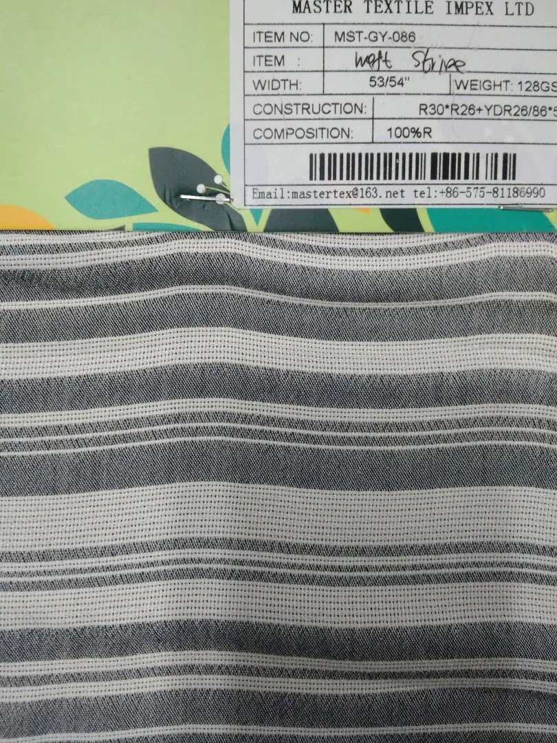 MASTER TEXTILE IMPEX LIMITED WEFT STRIPE 100%R