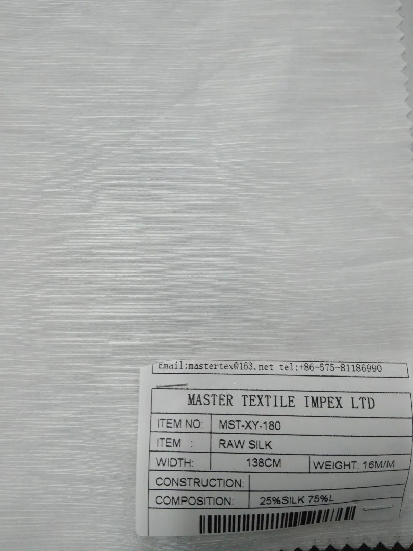 MASTER TEXTILE IMPEX LIMITED RAW SILK 25%SILK 75%L