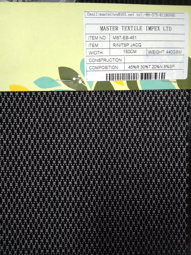 MASTER TEXTILE IMPEX LIMITED R/N/T/SP JACQ 45%R 30%T 20%N 5%SP