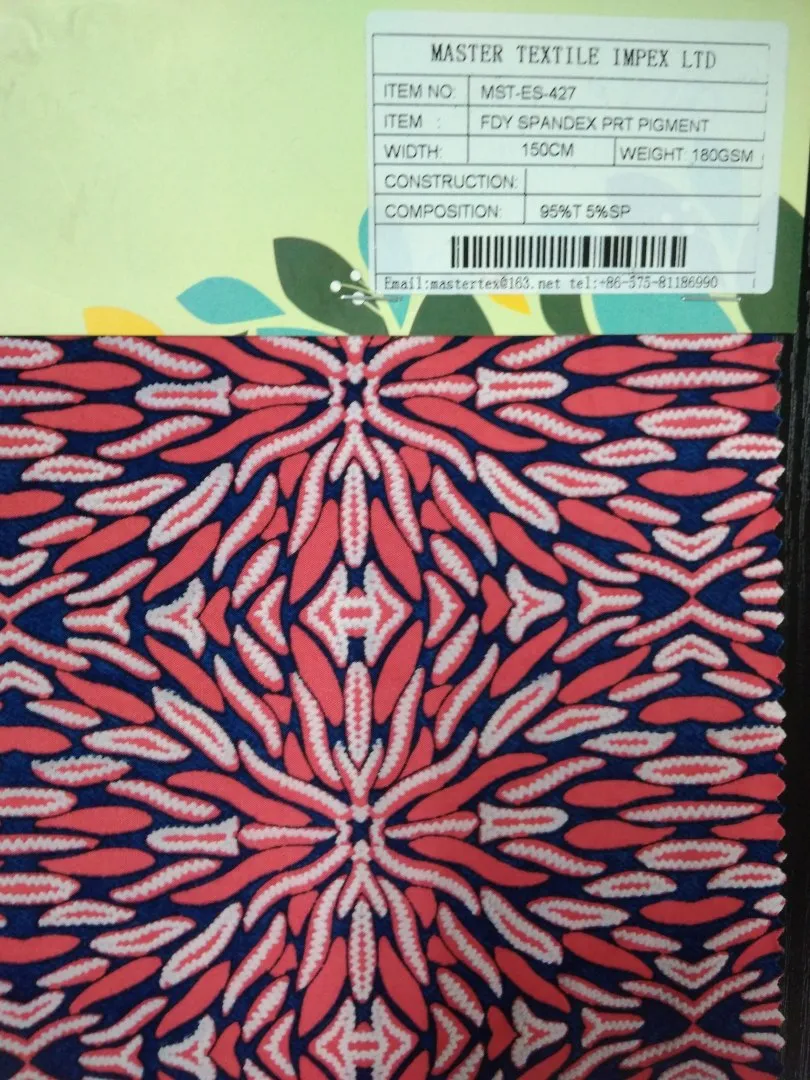 MASTER TEXTILE IMPEX LIMITED FDY SPANDEX PRT PIGMENT 95%T 5%SP