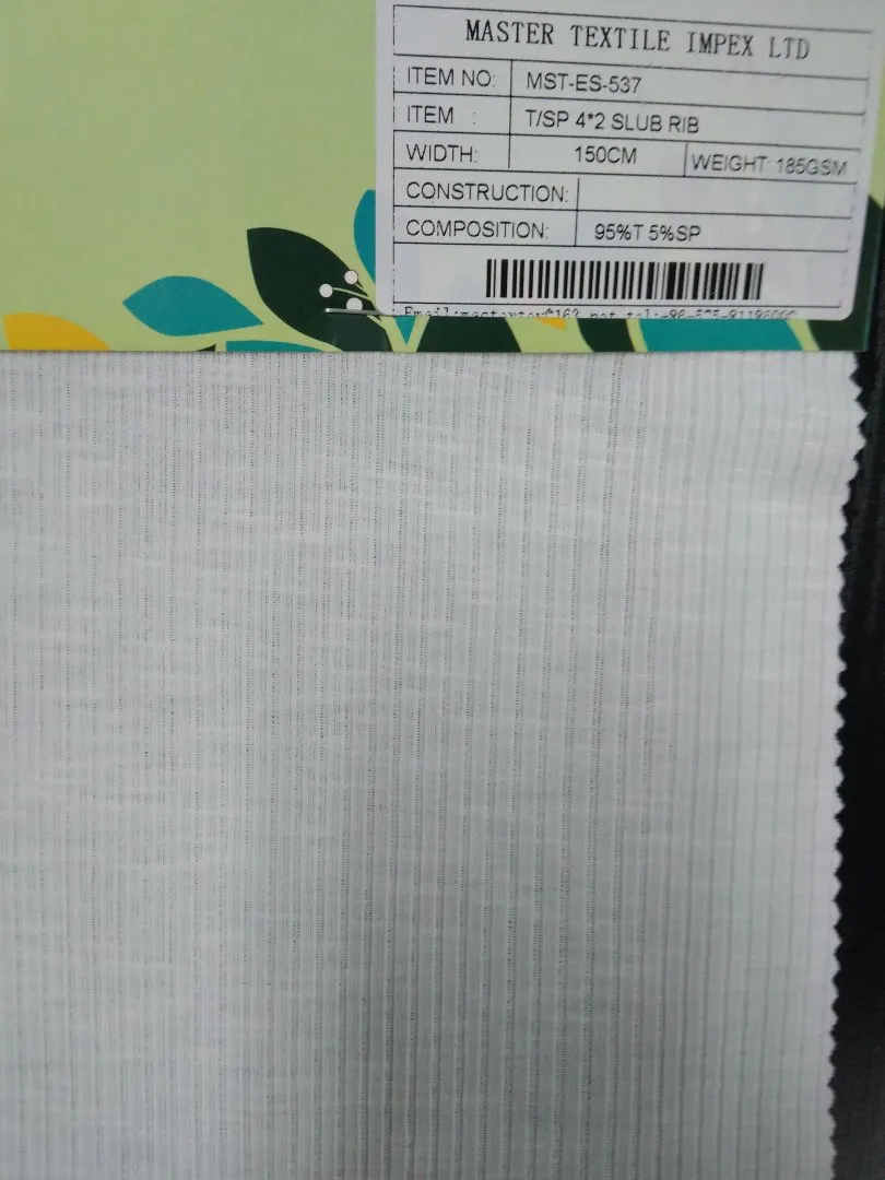 MASTER TEXTILE IMPEX LIMITED T/SP 4*2 SLUB RIB 95%T 5%SP