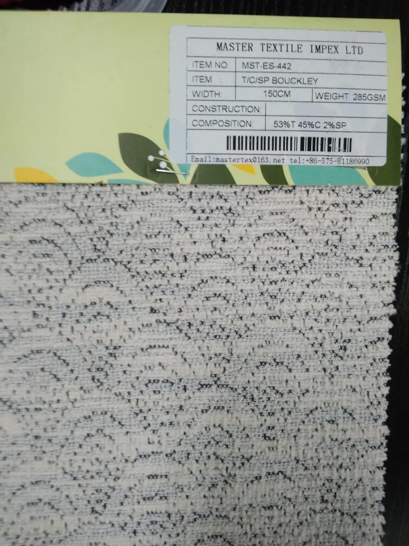 MASTER TEXTILE IMPEX LIMITED T/C/SP BOUCKLEY 53%T 45%C 2%SP