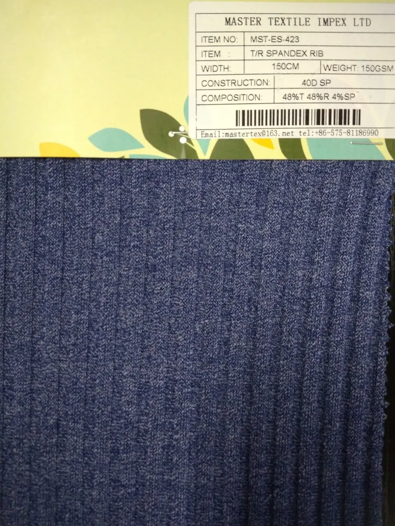 MASTER TEXTILE IMPEX LIMITED T/R SPANDEX RIB 48%T 48%R 4%SP