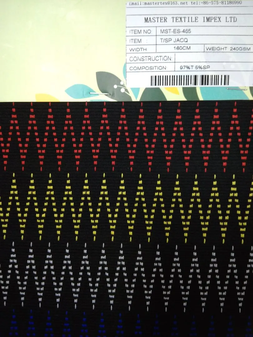 MASTER TEXTILE IMPEX LIMITED T/SP JACQ 97%T 5%SP