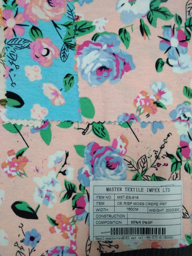 MASTER TEXTILE IMPEX LIMITED OE R/SP MOSS CREPE PRT 95%R 5%SP