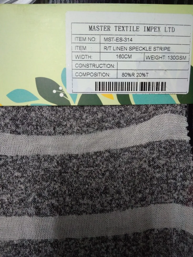 MASTER TEXTILE IMPEX LIMITED R/T LINEN SPEXKLE STRIPE 80%R 20%T