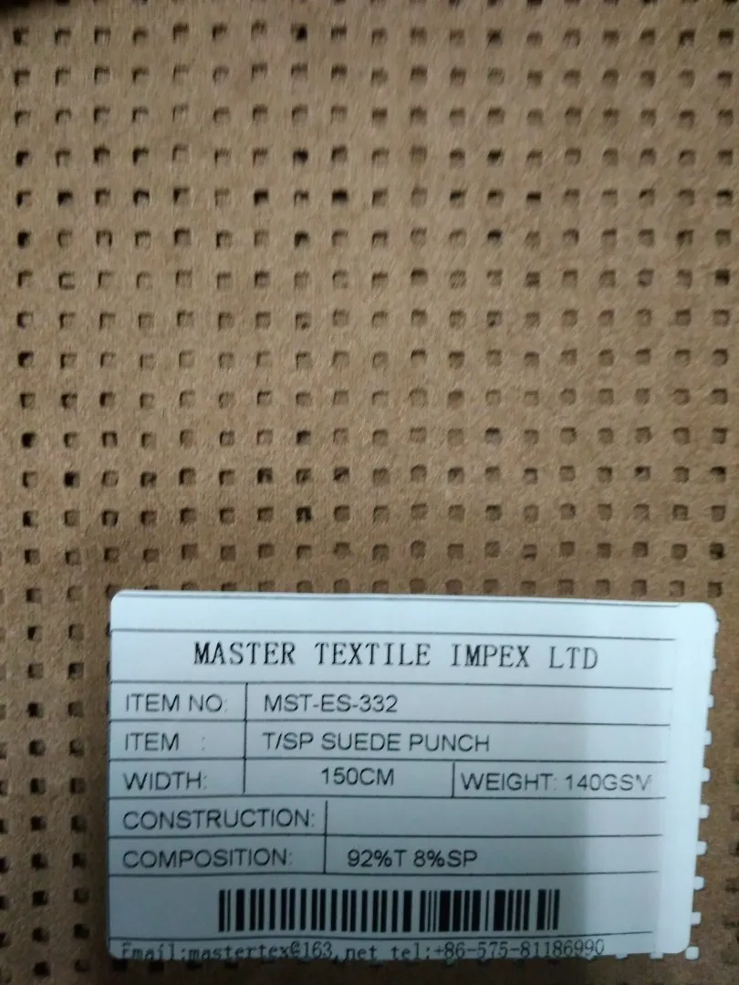 MASTER TEXTILE IMPEX LIMITED T/SP SUEDE PUNCH 92%T 8%SP
