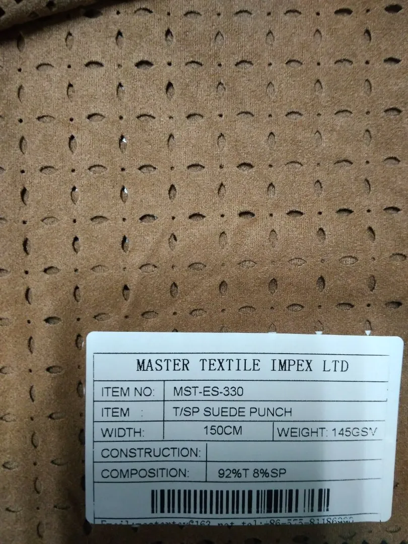 MASTER TEXTILE IMPEX LIMITED T/SP SUEDE PUNCH 92%T 8%SP