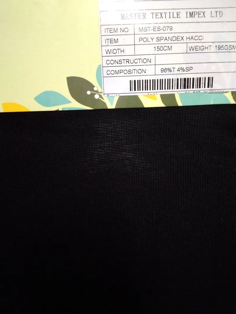 MASTER TEXTILE IMPEX LIMITED POLY SPANDEX HACCI 96%T 4%SP