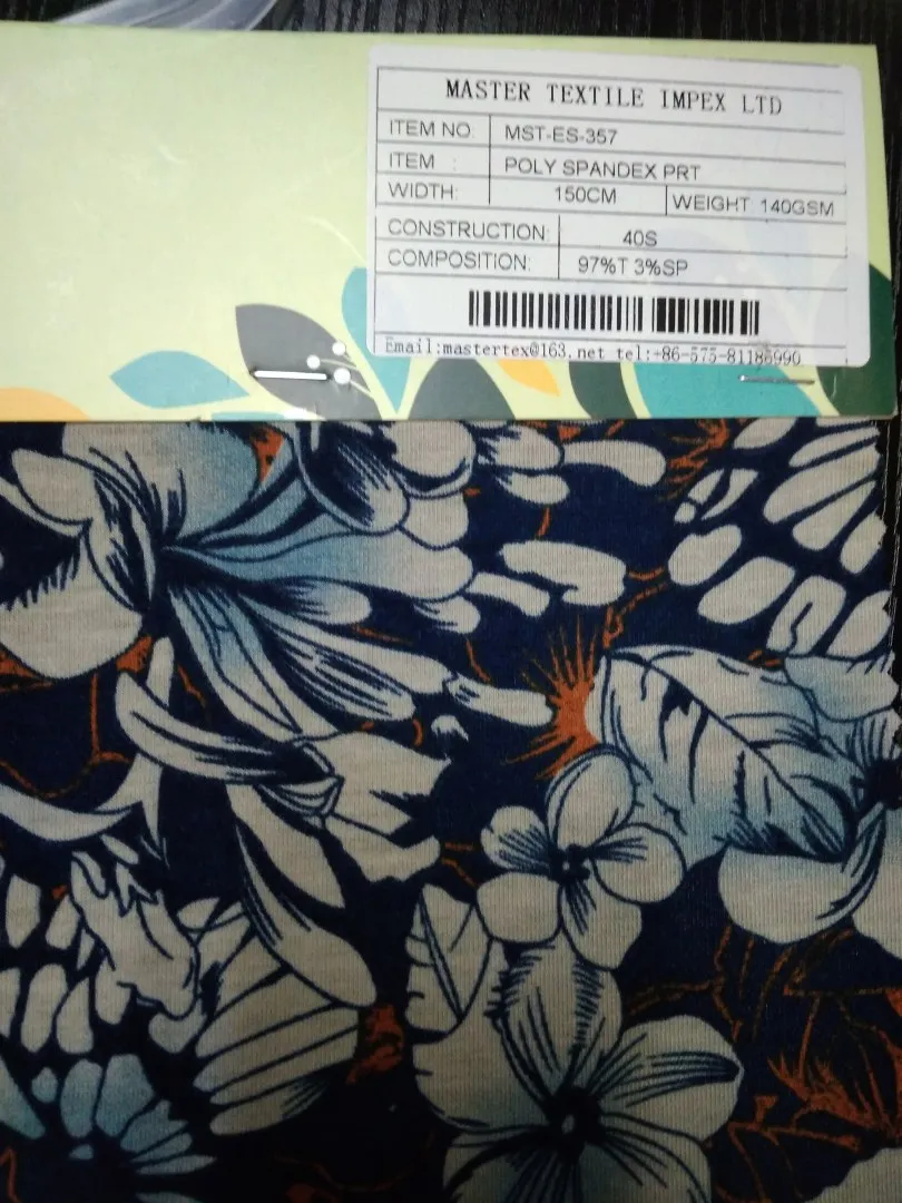 MASTER TEXTILE IMPEX LIMITED POLY SPANDEX PRT 97%T 3%SP
